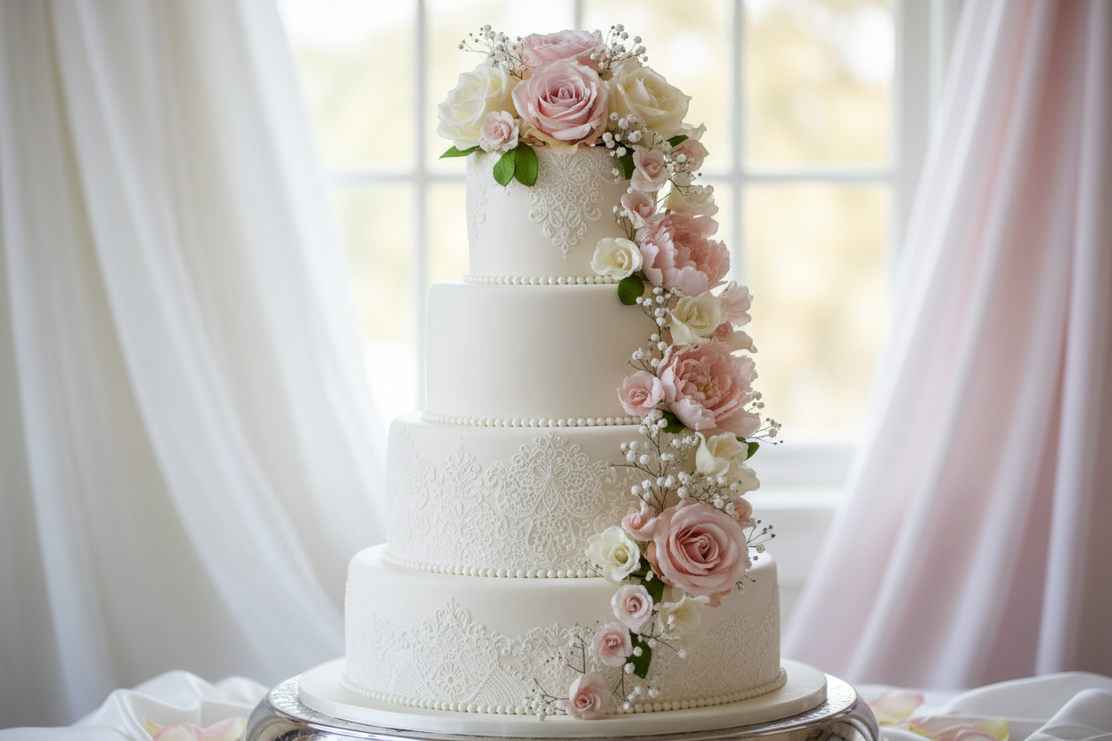 3 beautifully designed wedding cakes
