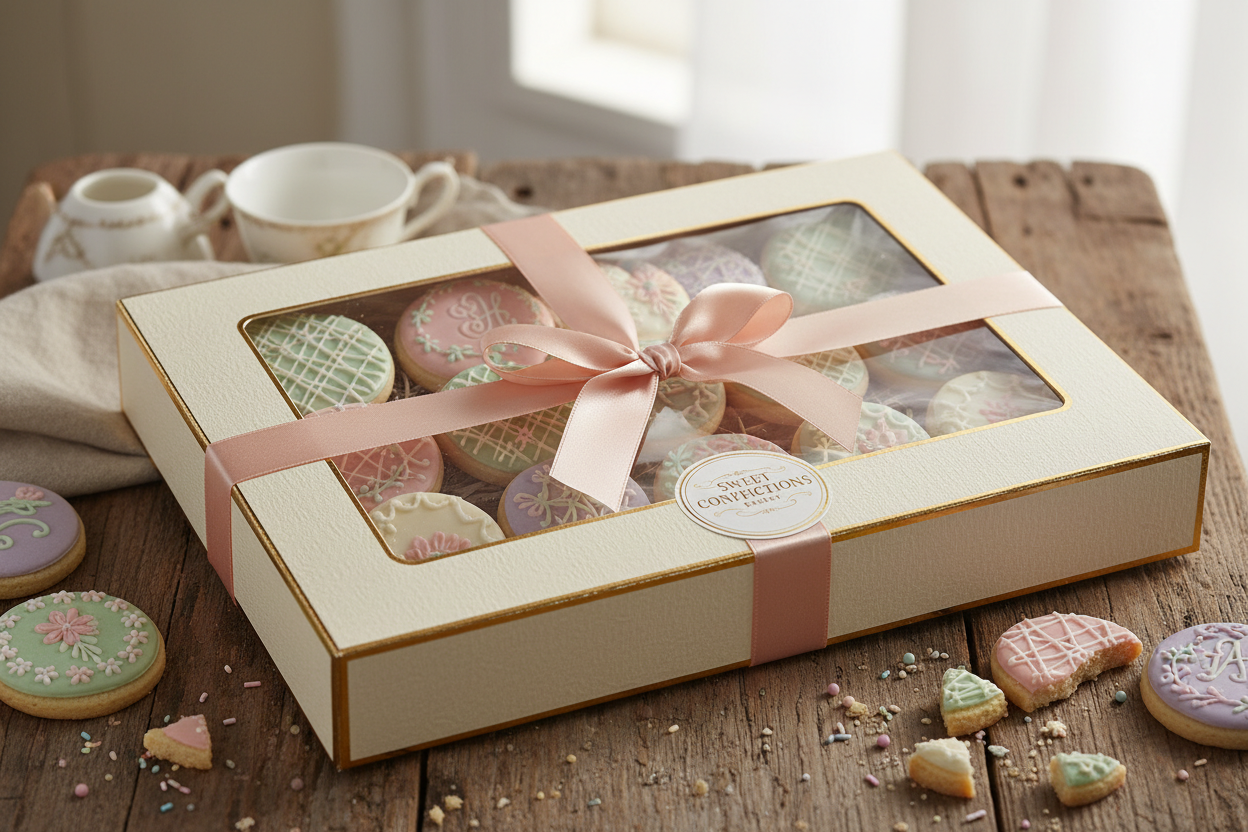 Beautifully designed box of sugar cookies