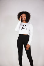 White Long Sleeve Crop top
