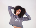 Grey Long Sleeve Crop Top