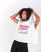 Short Sleeve White Hooded Crop Top